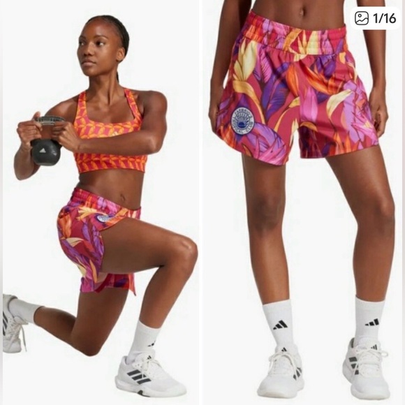 💕ADIDAS x FARM RIO💕 Pacer Shorts Medium M NWT - Picture 2 of 11